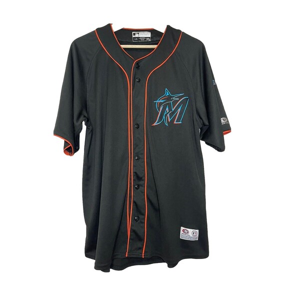 Genuine Merchandise Large Miami Marlins Black Orange Baseball Jersey True Fan